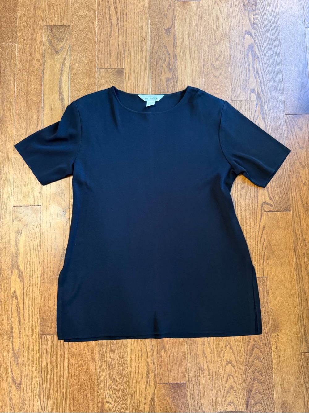 Misook Black Short Sleeve Shirt Sz L Large